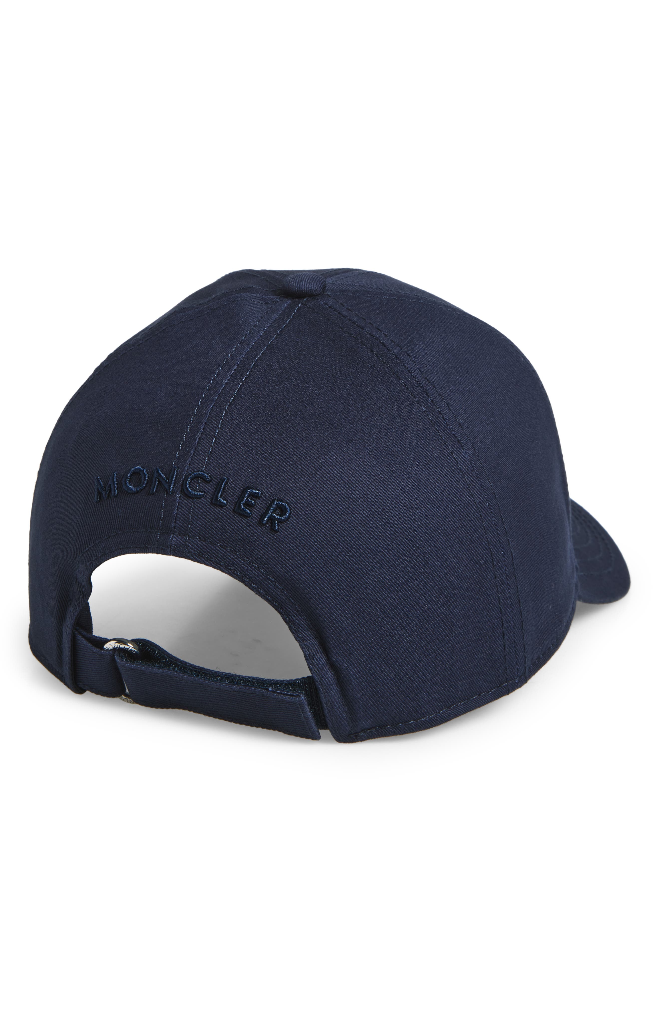 Moncler Logo Patch Adjustable Baseball Cap in Navy Blue at Nordstrom - 2