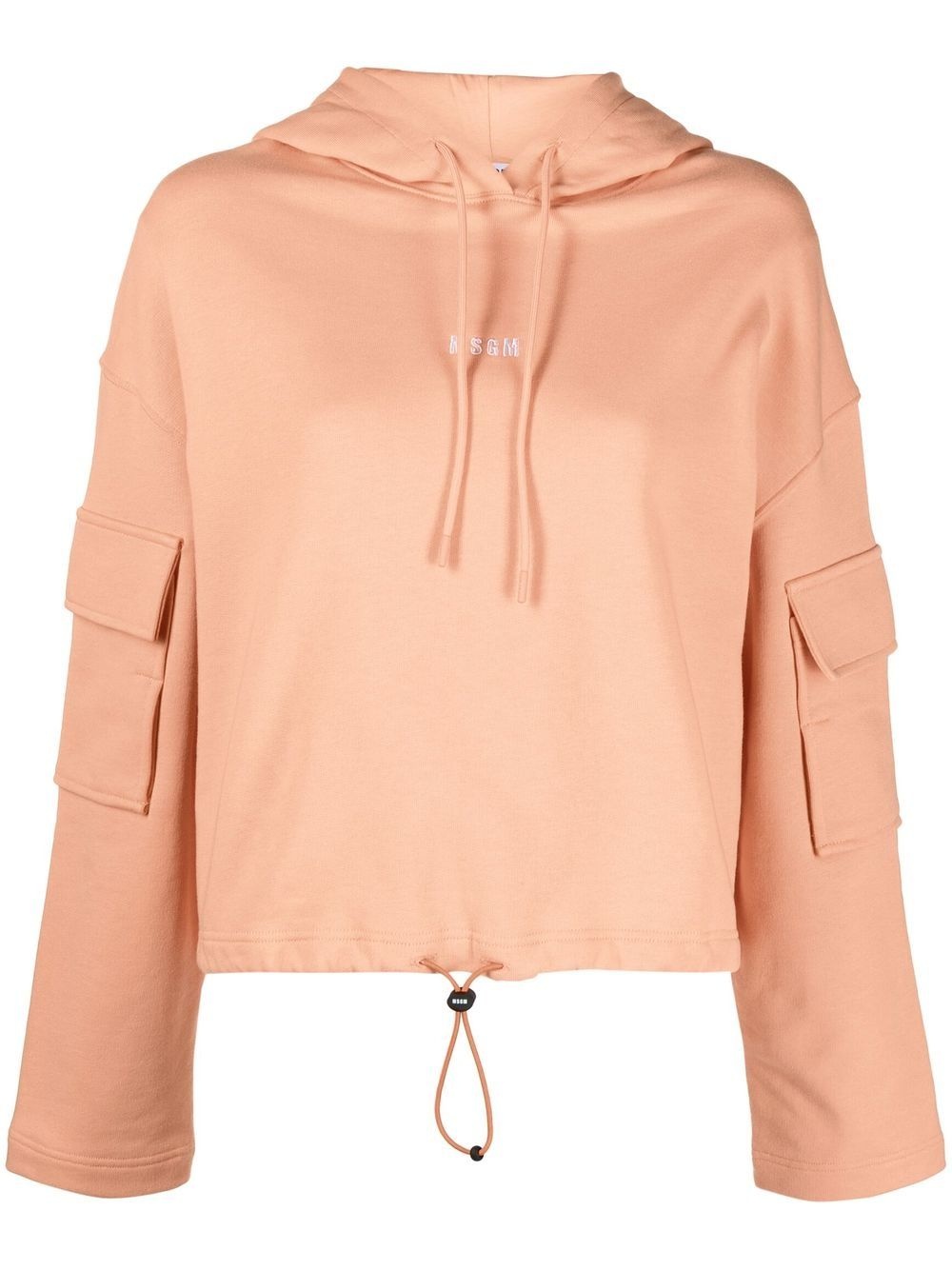 logo-print cotton hoodie - 1