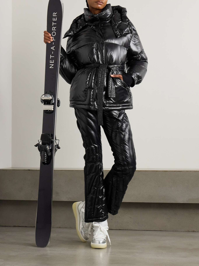 PERFECT MOMENT Maya hooded belted quilted glossed-shell down ski jacket outlook