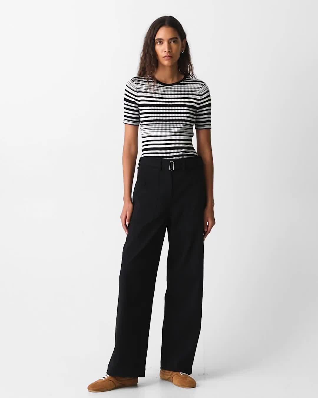 Ribbed Short-Sleeve Sweater in Regal Wool - 7