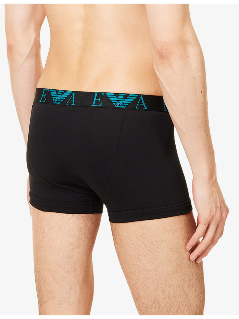 EMPORIO ARMANI Branded Mid-Rise Pack Of Three Stretch-Cotton Trunks outlook