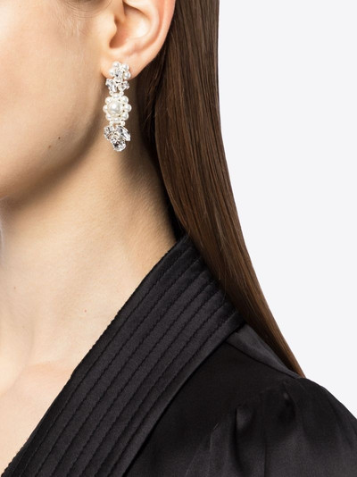 Simone Rocha Daisy Leaf Cluster crystal drop earrings outlook