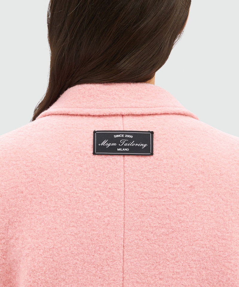 Pink MSGM tailored single-breasted coat  in wool 5