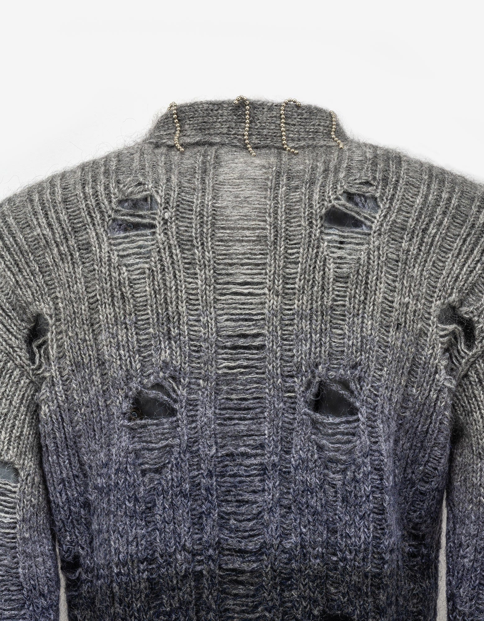 Off-White Grey Punk Pearl Degrade Cardigan - 4