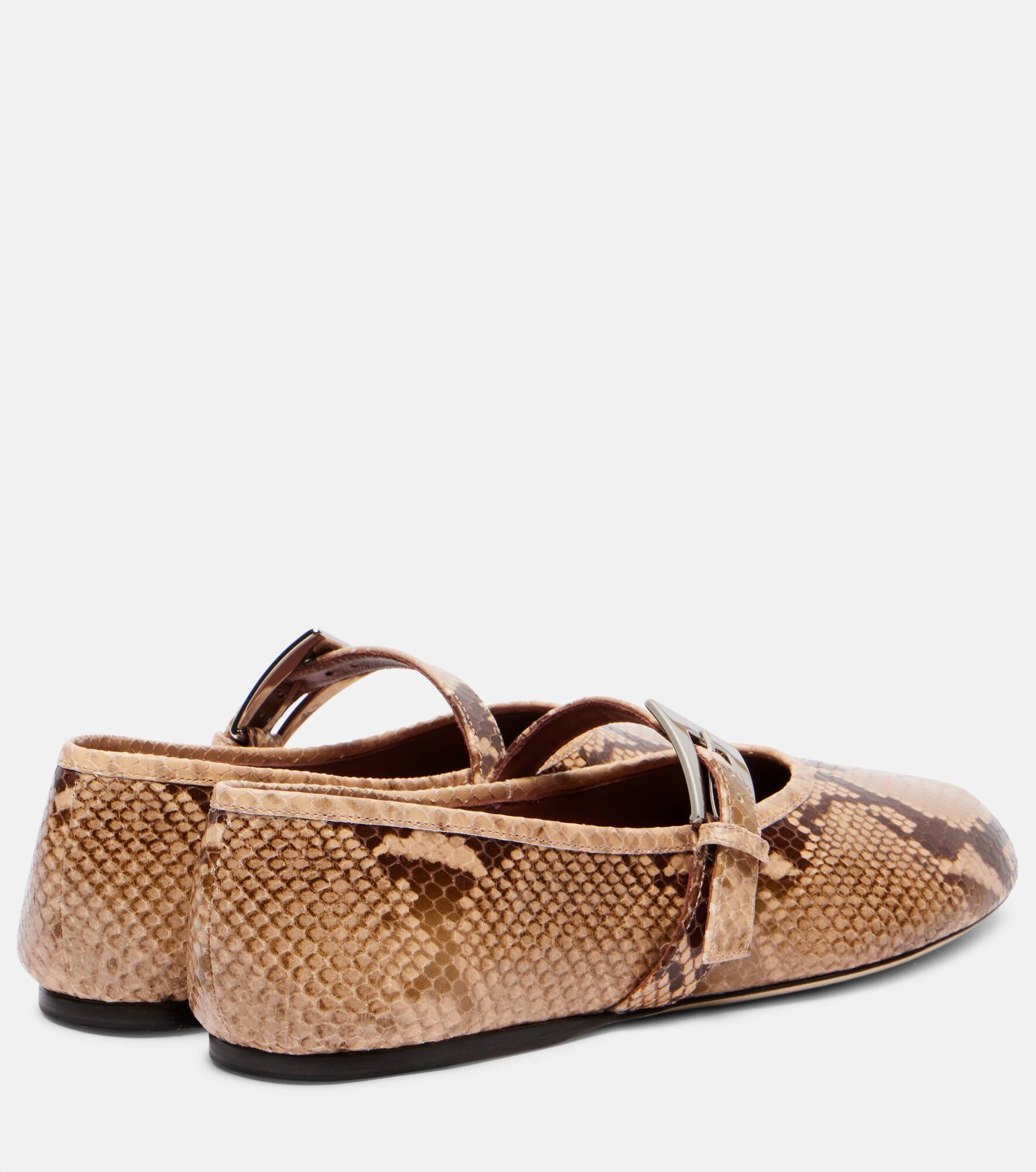 Sveva snake-effect leather ballet flats - 2