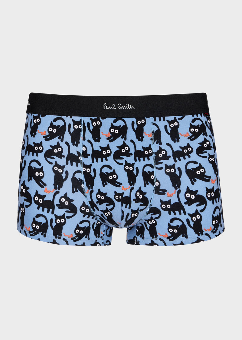 Blue 'Cat' Print Boxer Briefs 1