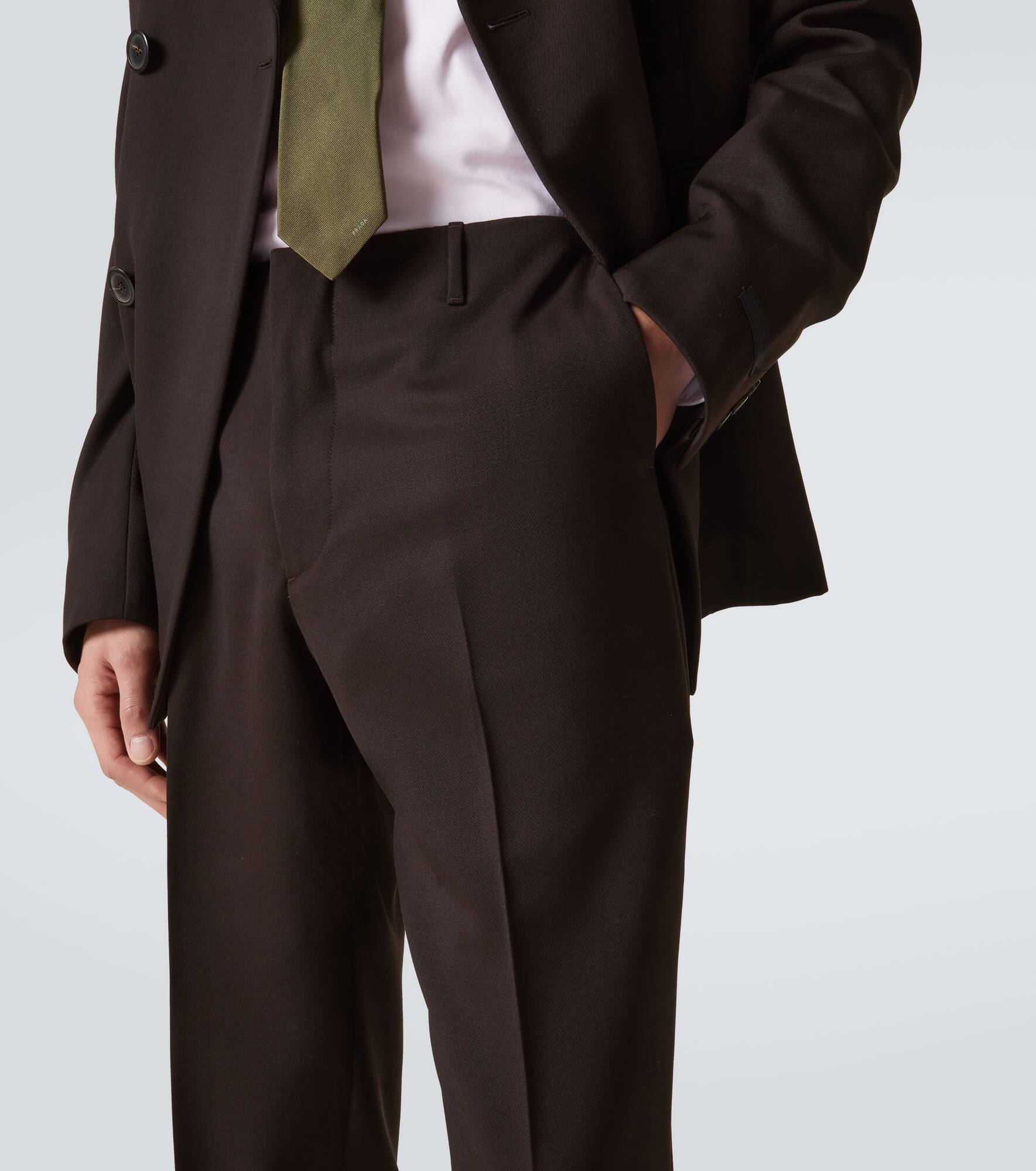 Wool gabardine suit pants - 5