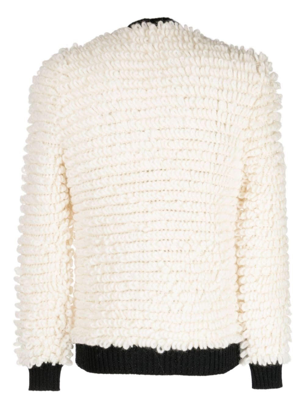 loop-knit two-tone cardigan - 2
