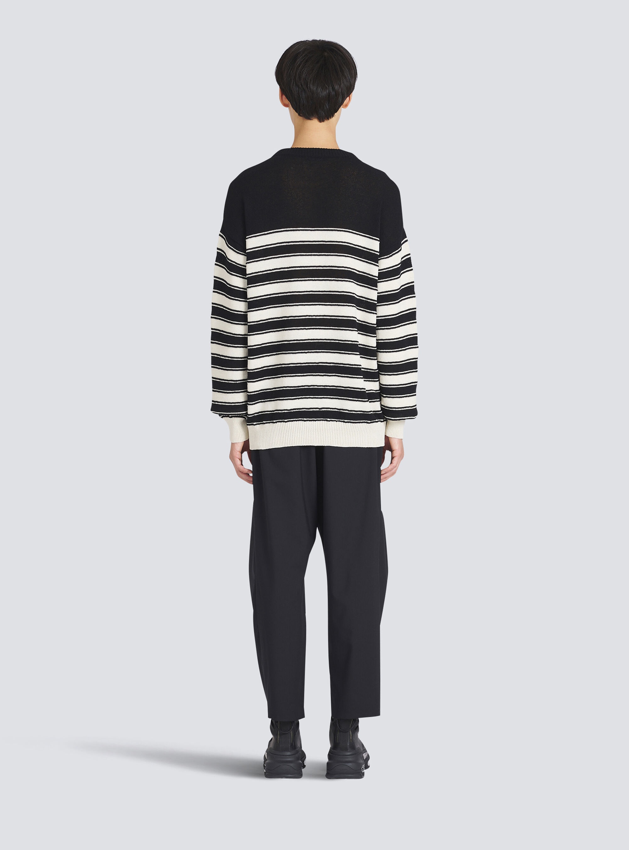 Nautical knit sweater with Balmain badge - 3