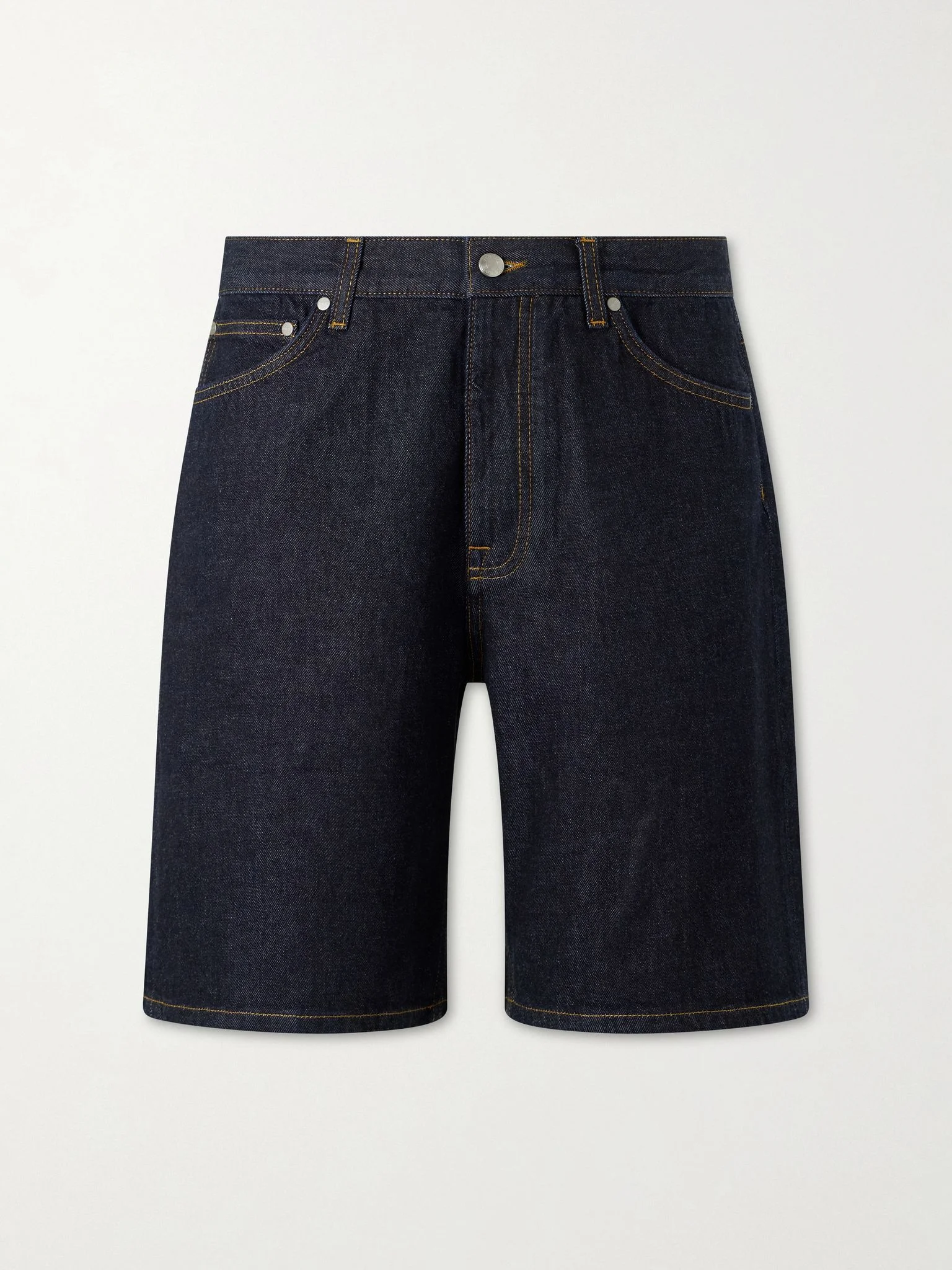 Otis Straight-Leg Organic Denim Shorts Blue - 1