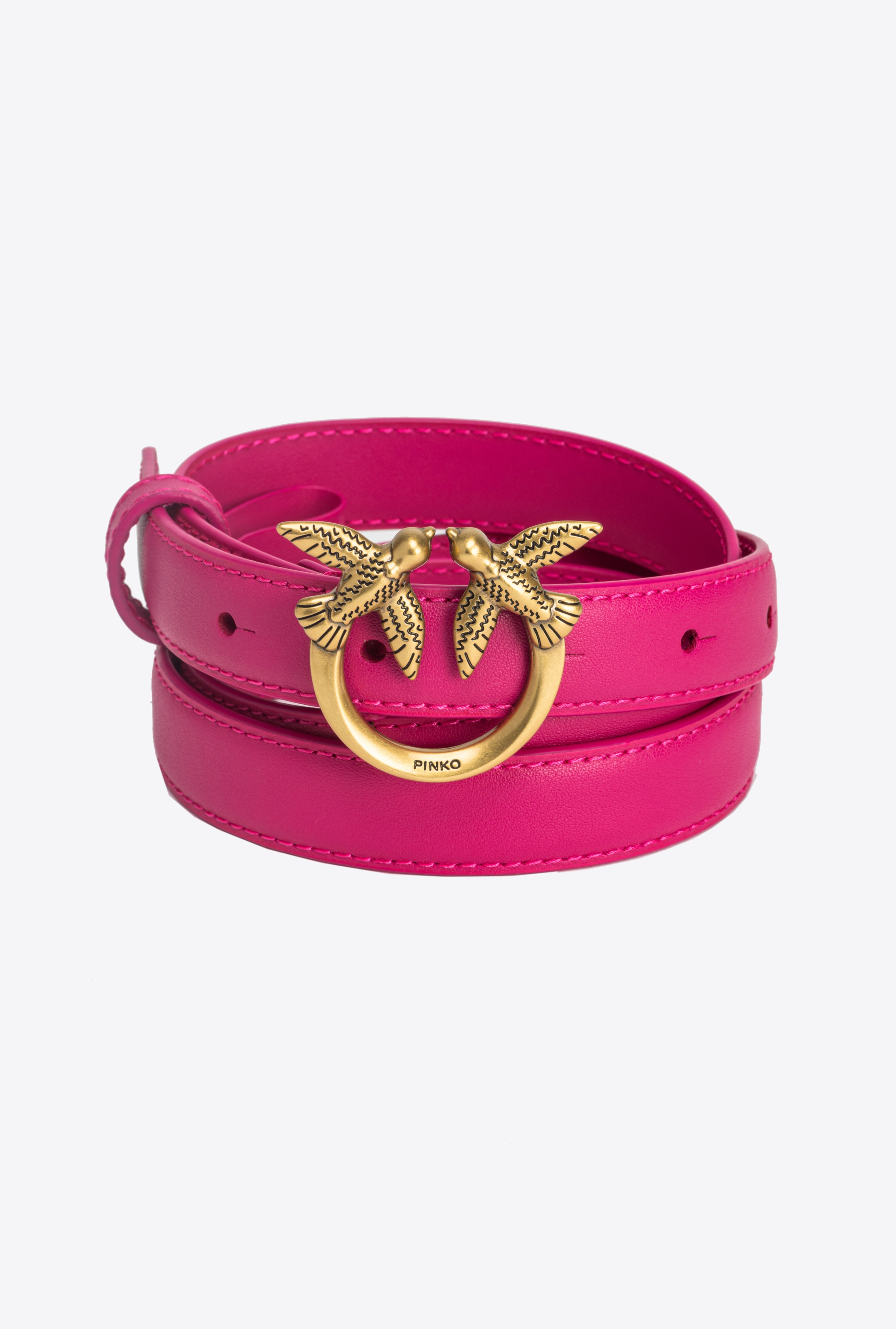 LOVE BIRDS THIN LEATHER BELT 2CM - 5