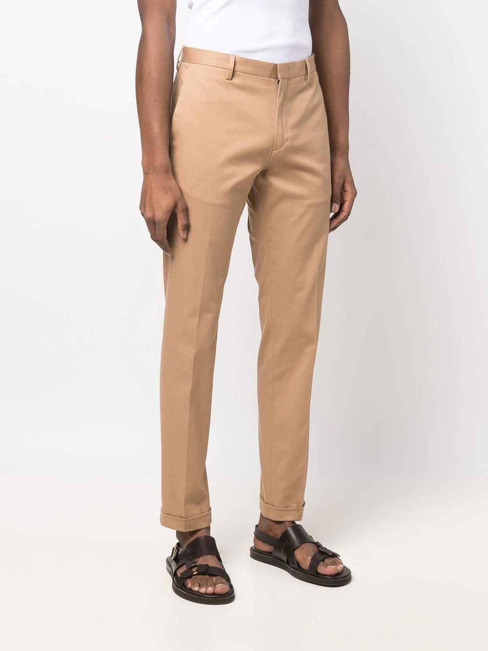 slim-cut chino trousers - 3