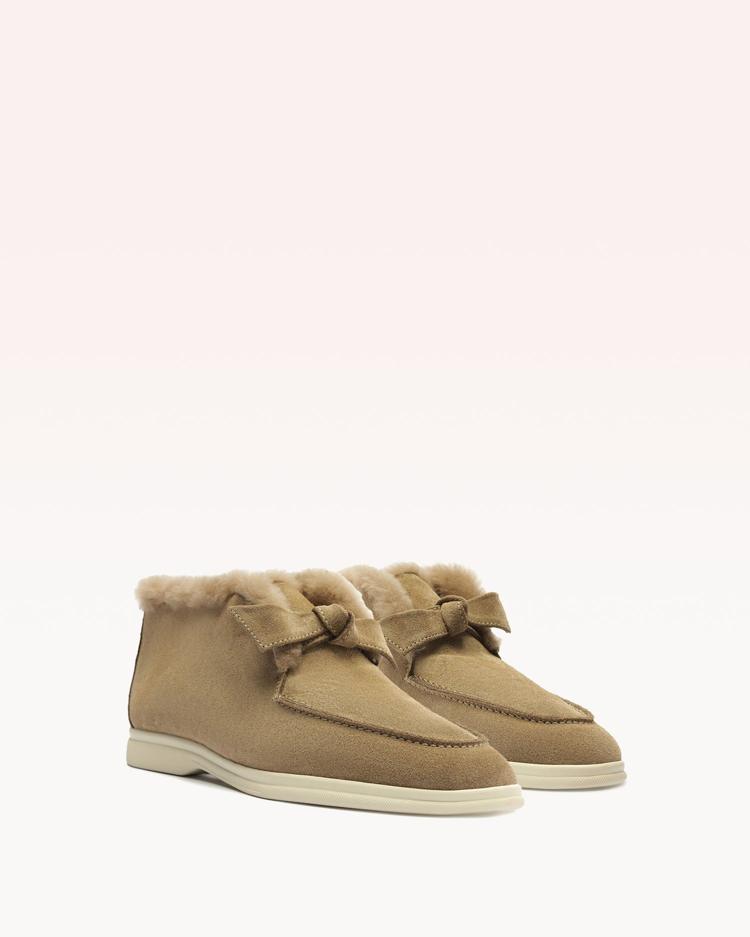 CLARITA SHEARLING SLIP ON BOOTIE SEMOLINA - 3