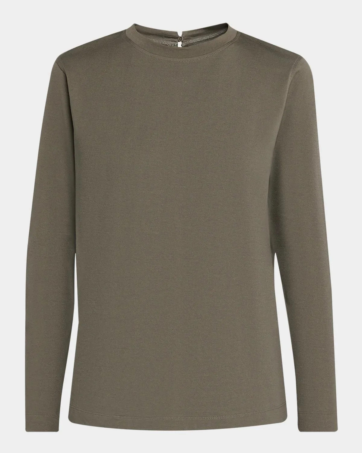 Long-Sleeve Monili Crewneck Cotton T-Shirt - 1
