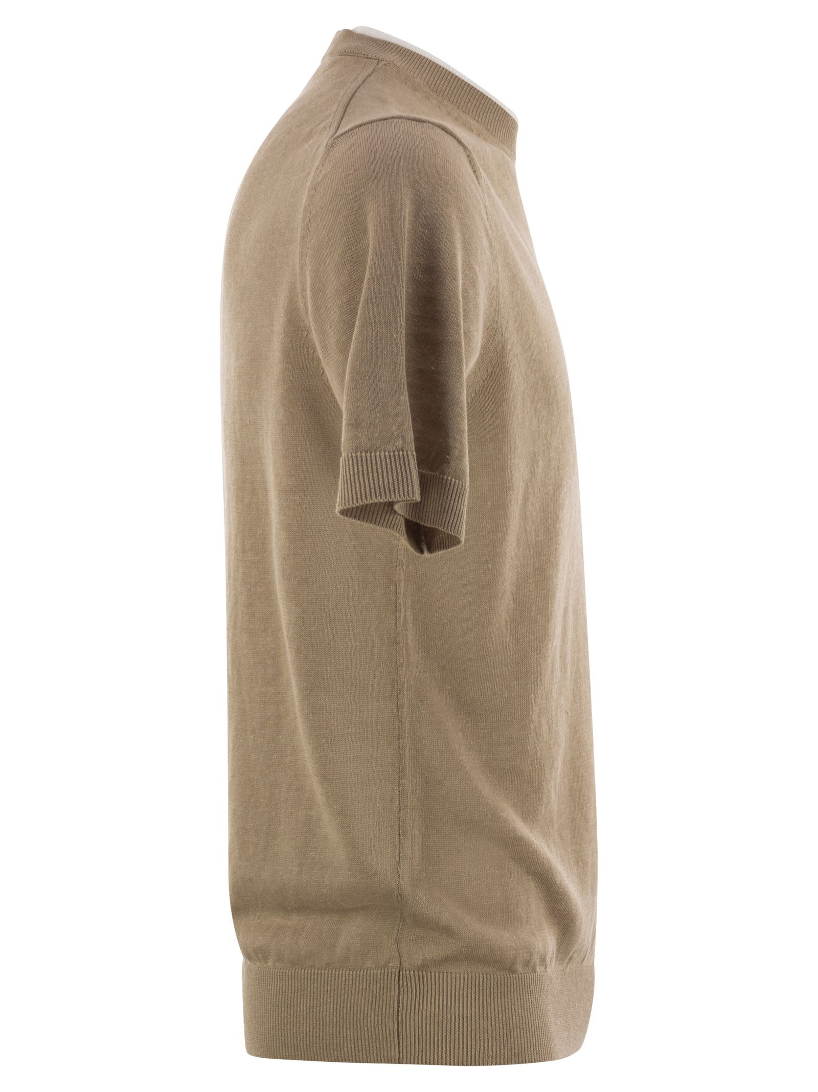 Peserico - Peserico Men T-Shirt In Linen And Cotton Yarn - 3