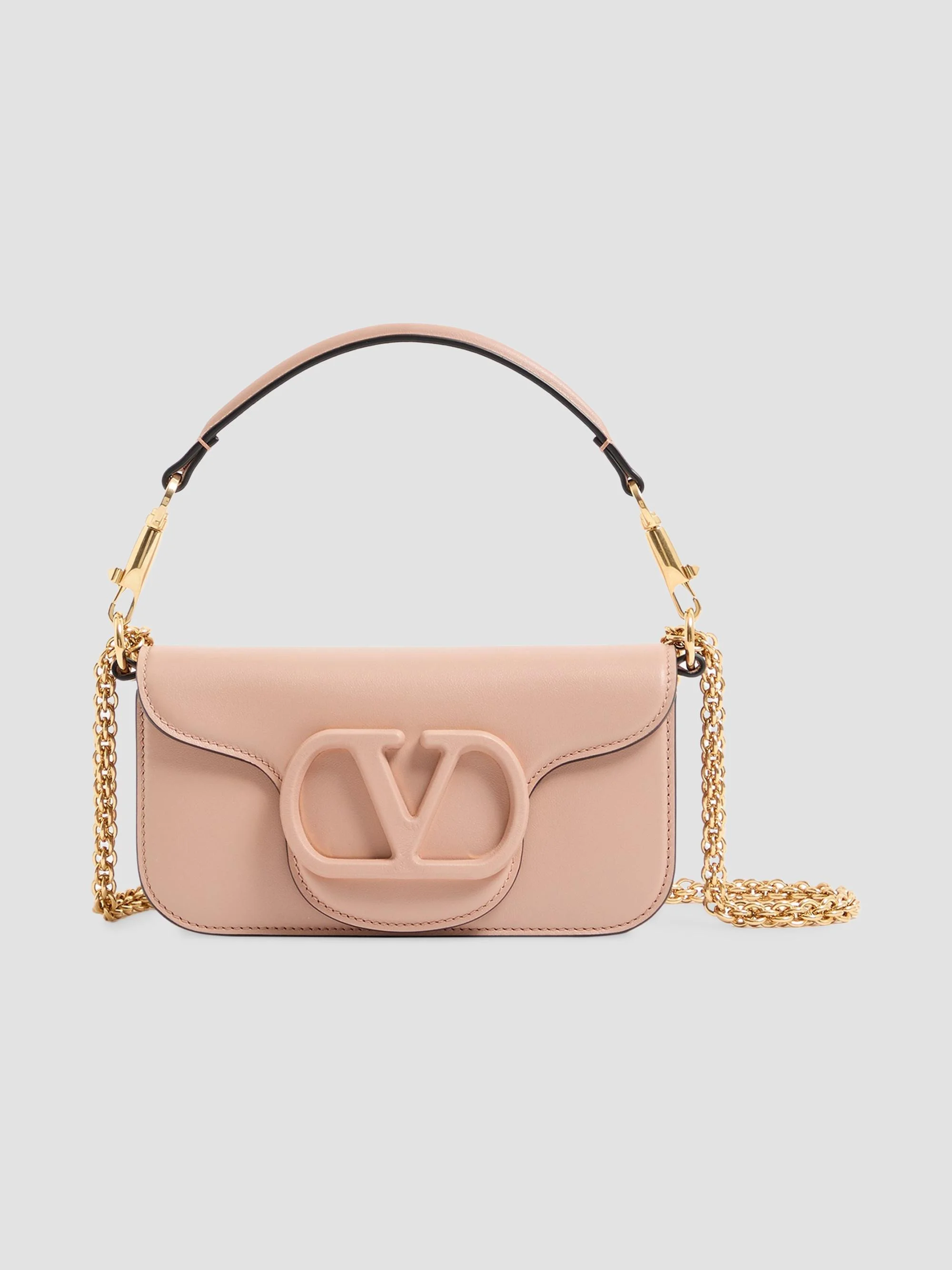 Women's Locò Small Shoulder Bag in Calfskin Leather - Rose Cannelle - 1