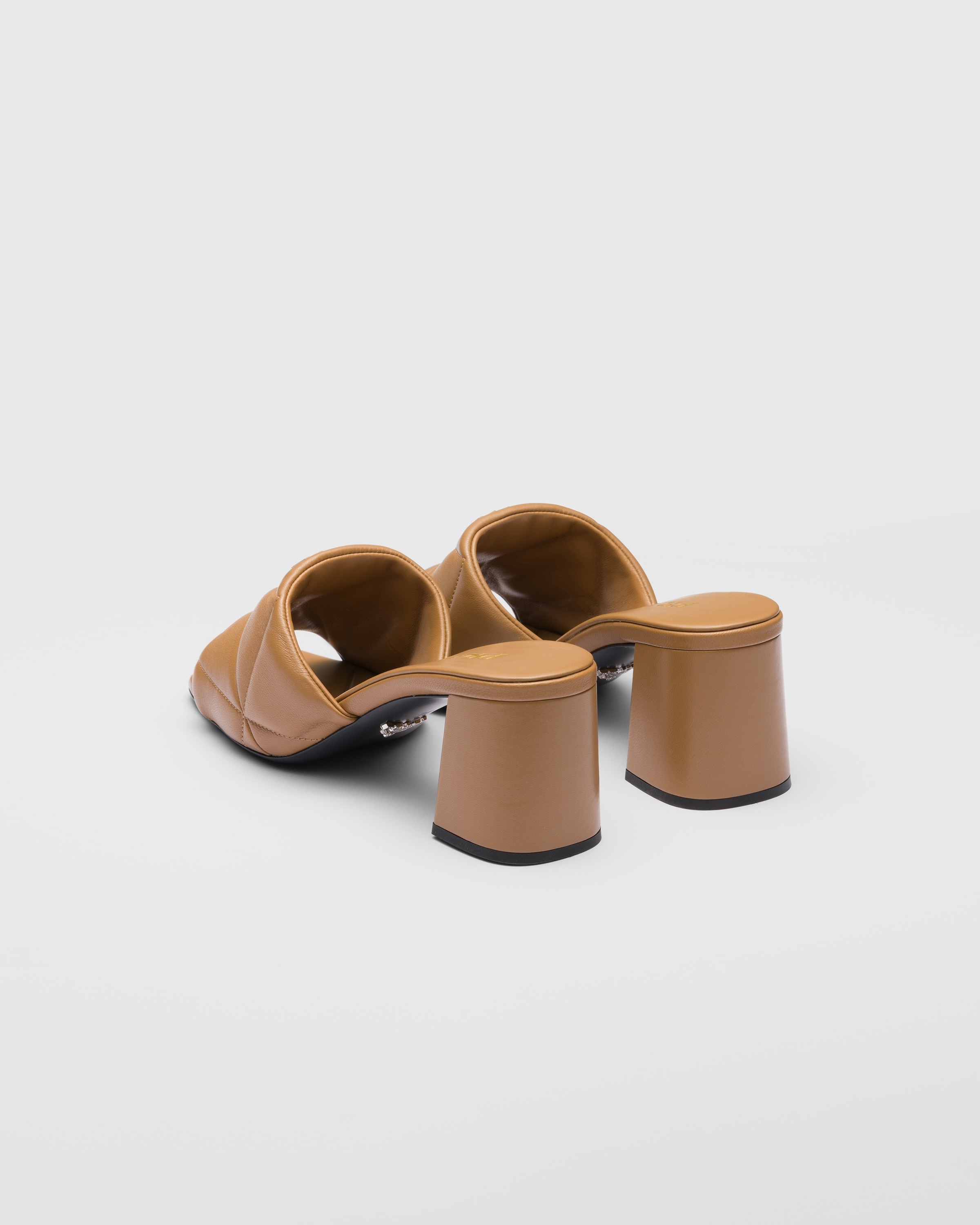 Quilted nappa leather heeled sandals - 5