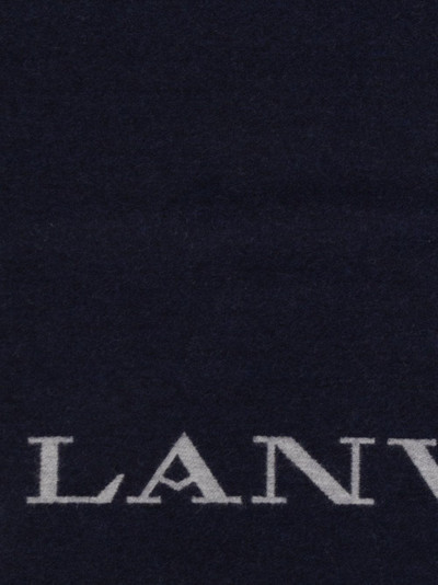 Lanvin logo-intarsia frayed scarf outlook