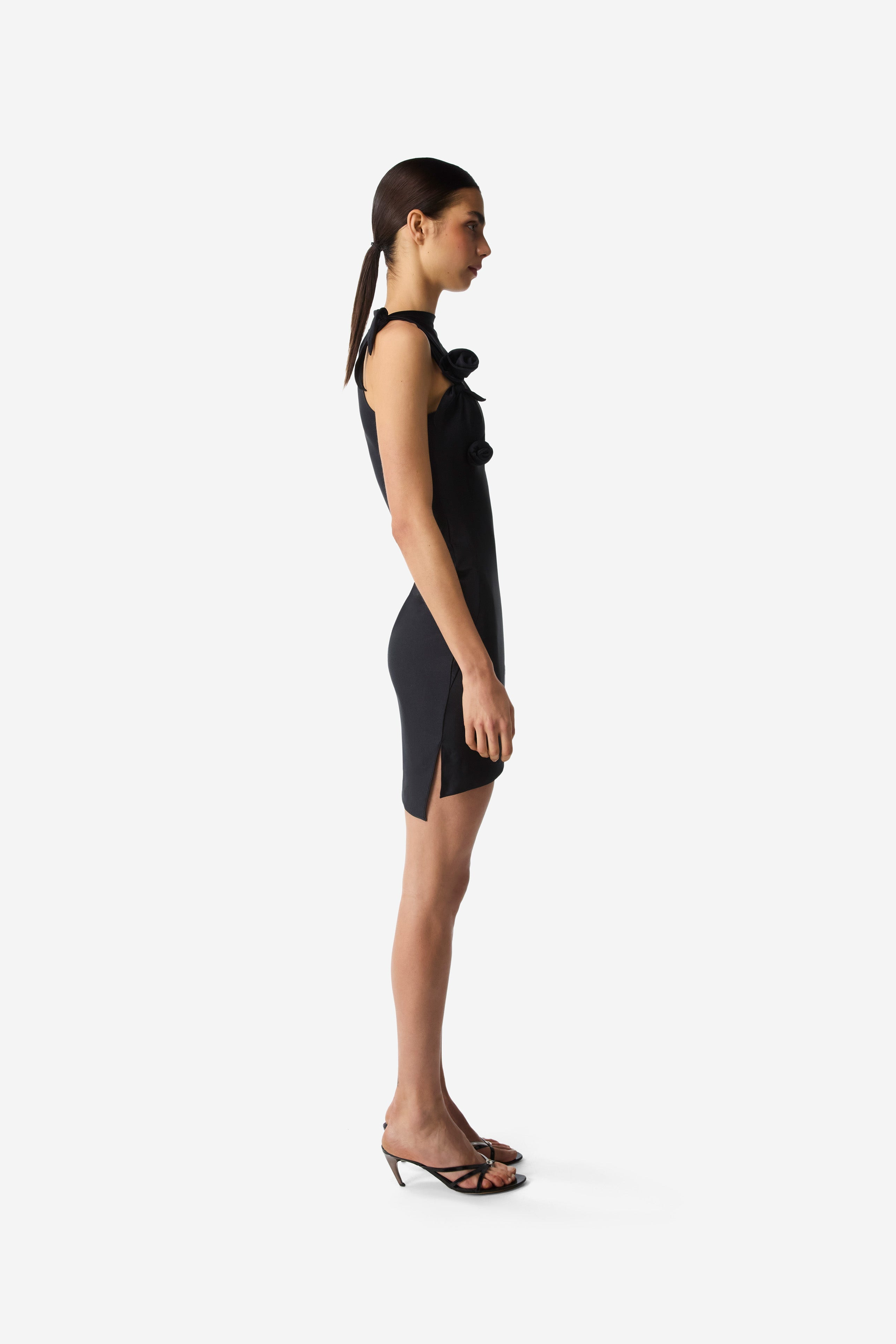 Asymmetric Flower Mini Dress - 3