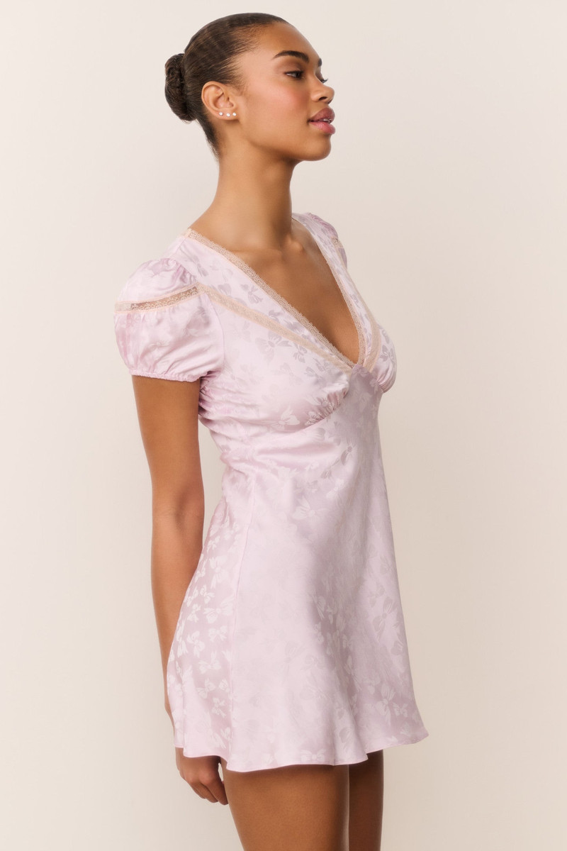 Sylara Silk-Blend Bow Jacquard Mini Dress 4