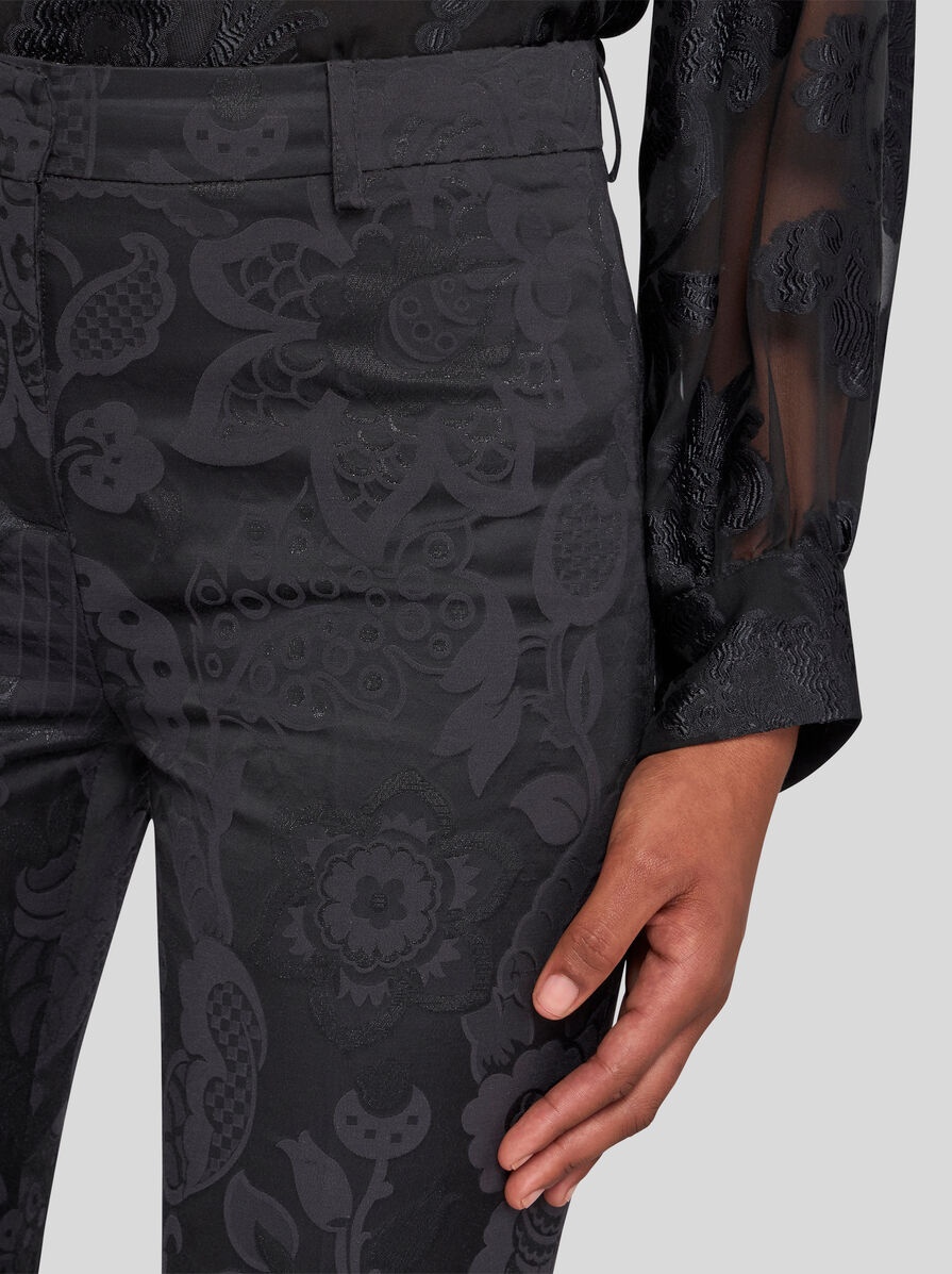 TONE-ON-TONE JACQUARD TROUSERS - 3