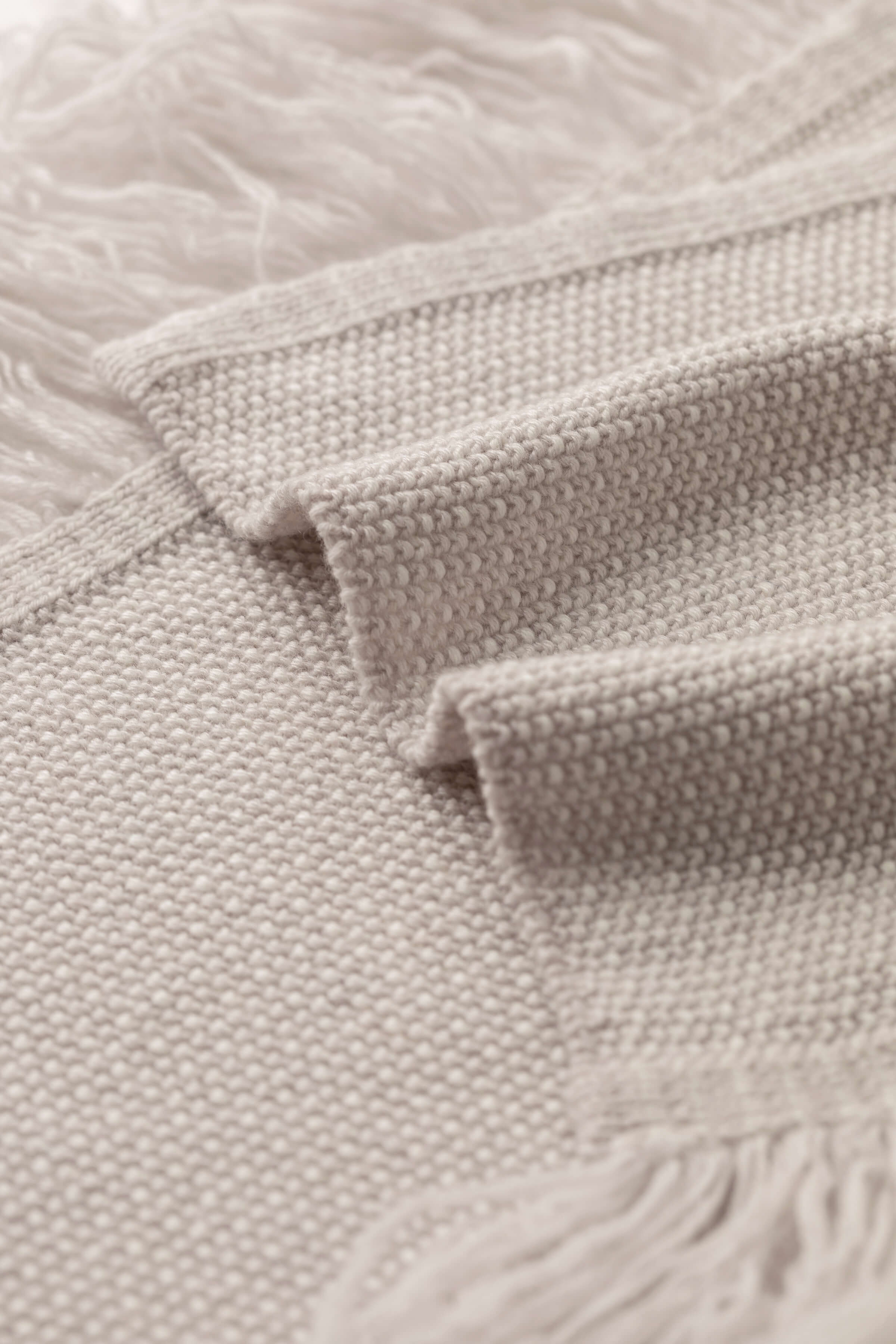Fringed Cashmere White Scarf - 2
