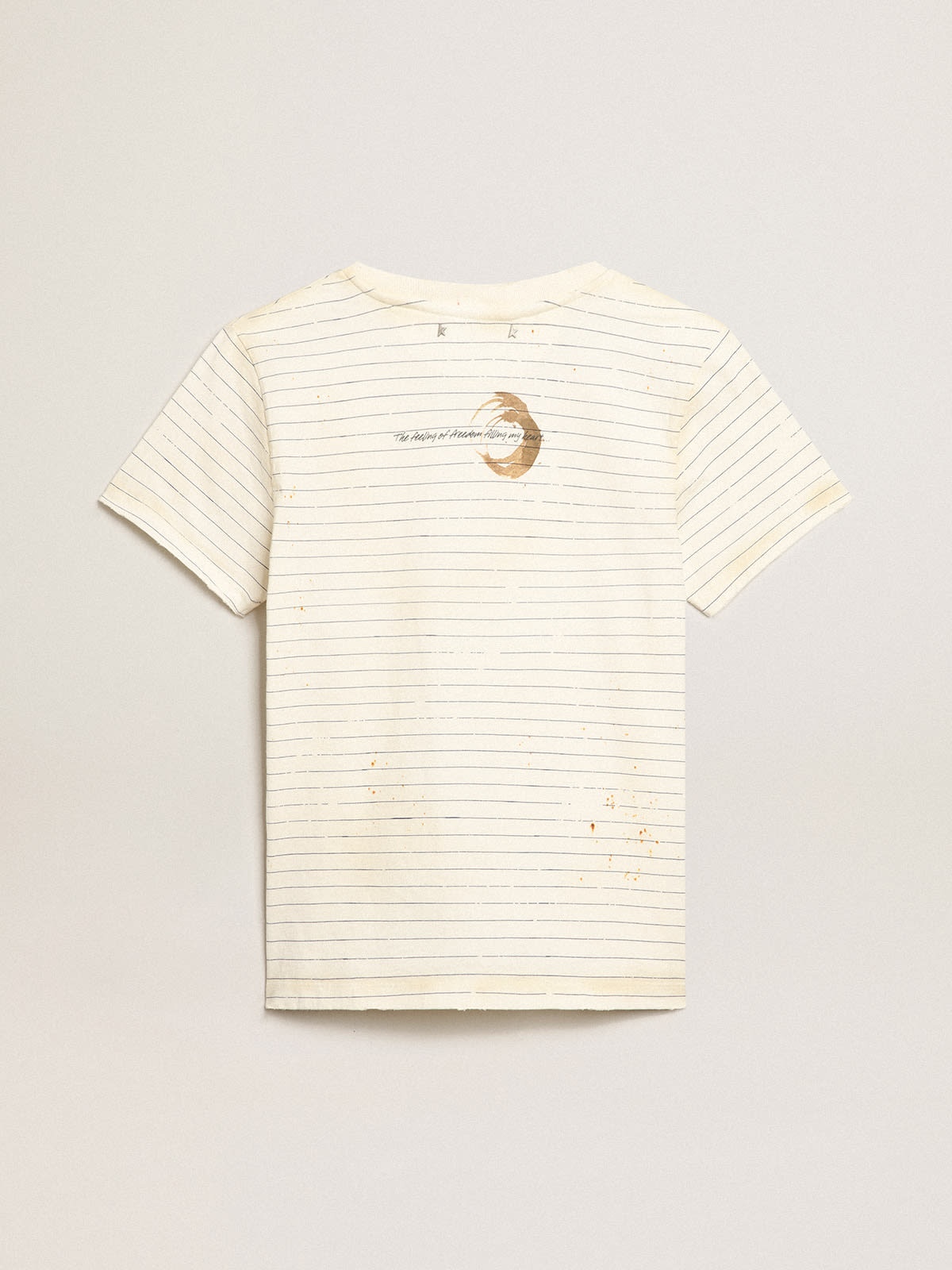 White T-shirt with vintage notebook effect - 6
