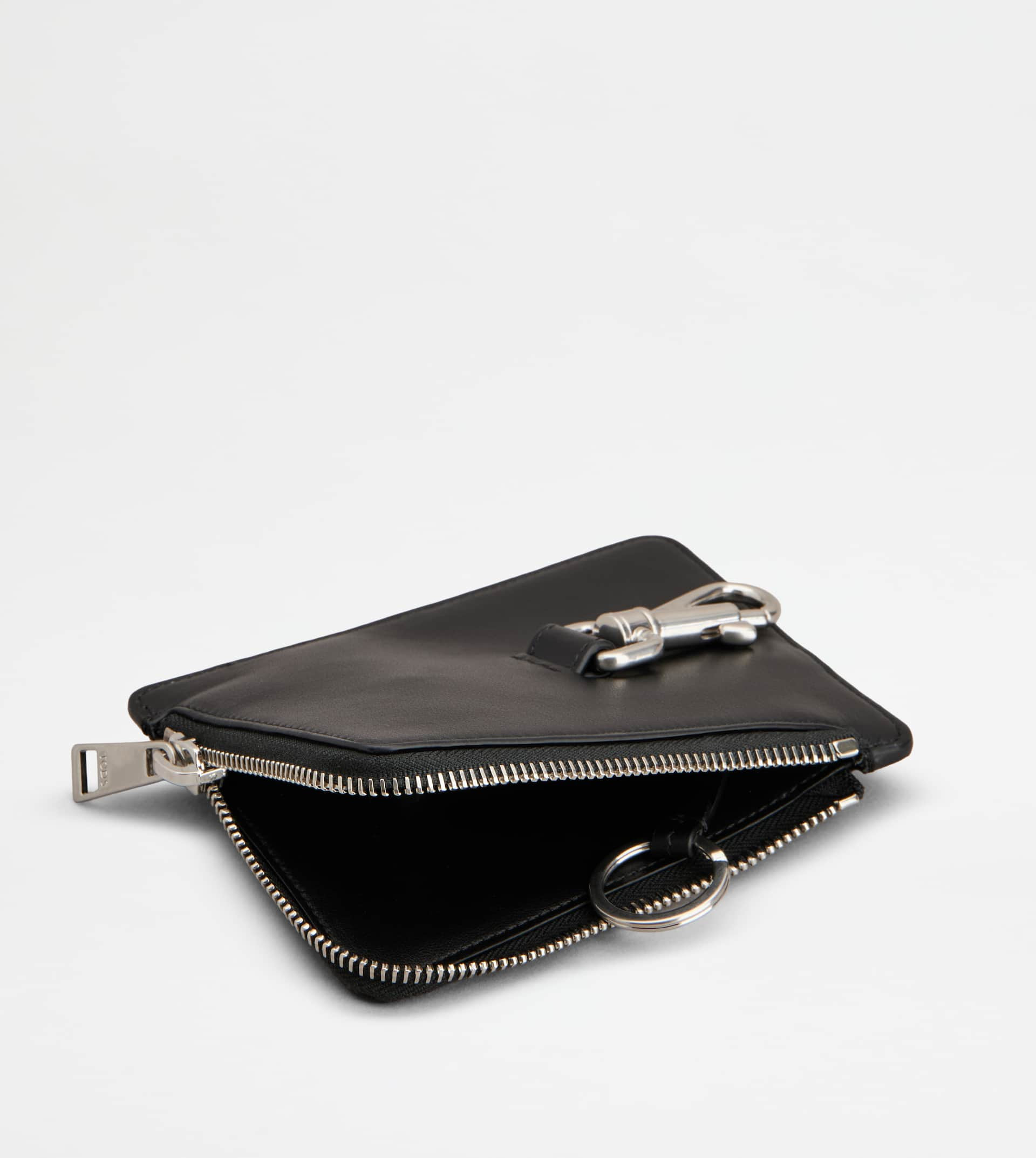 POUCH IN LEATHER SMALL - BLACK - 3