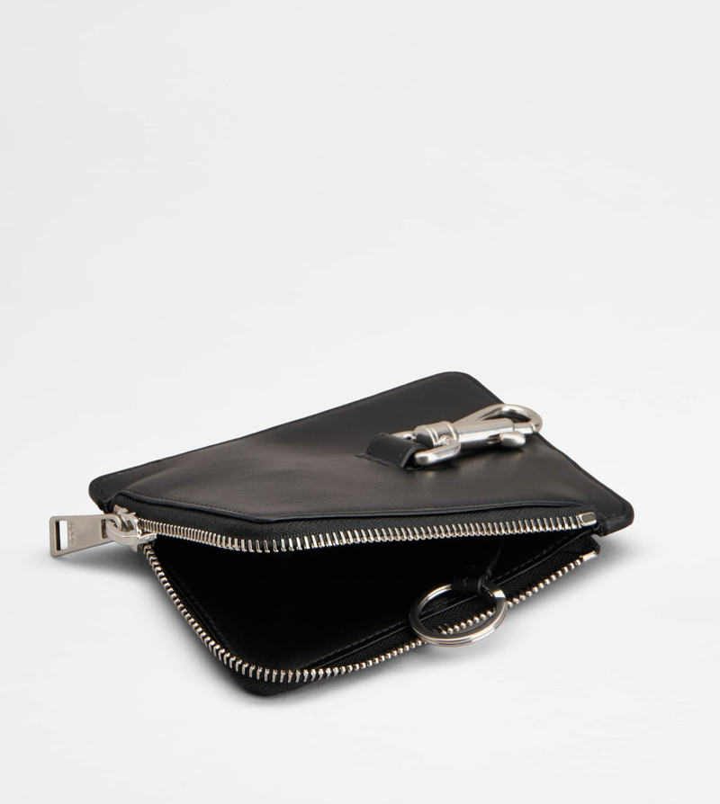 POUCH IN LEATHER SMALL - BLACK 3