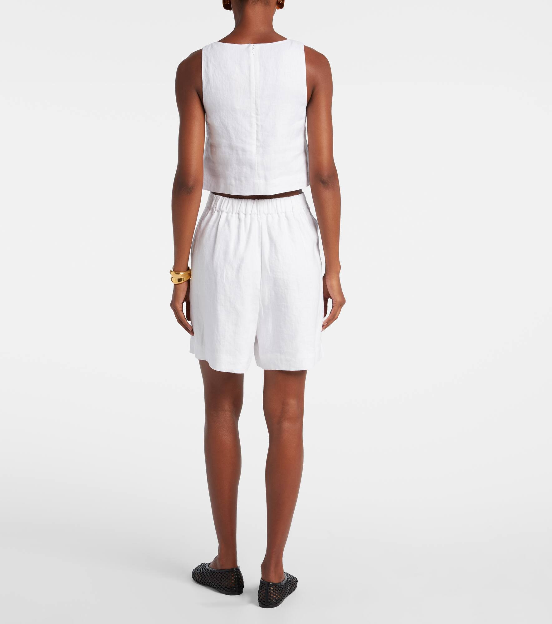 Marchello high-rise linen shorts - 3