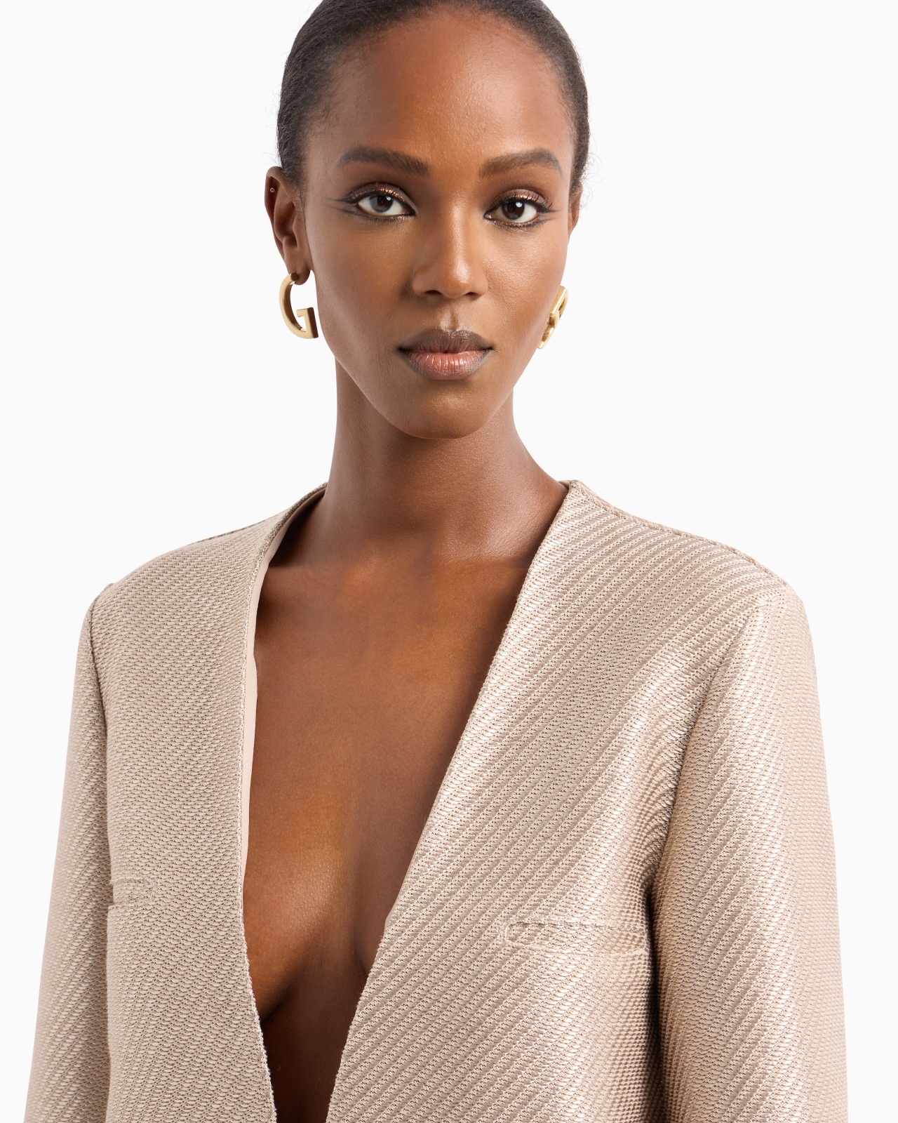 RAFFIA-EFFECT COTTON AND VISCOSE JACKET - 5