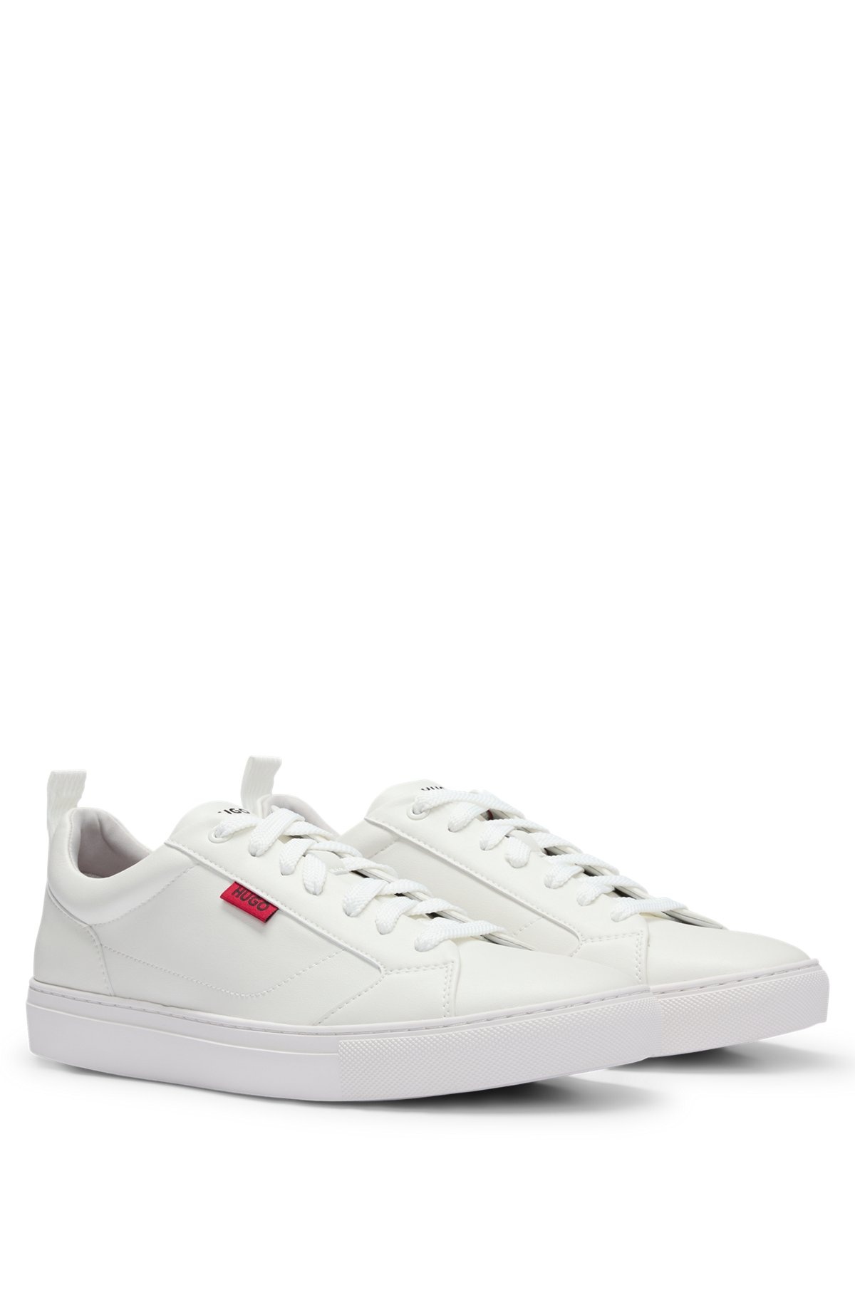 CUPSOLE TRAINERS IN FAUX LEATHER WITH LOGO FLAG - 2