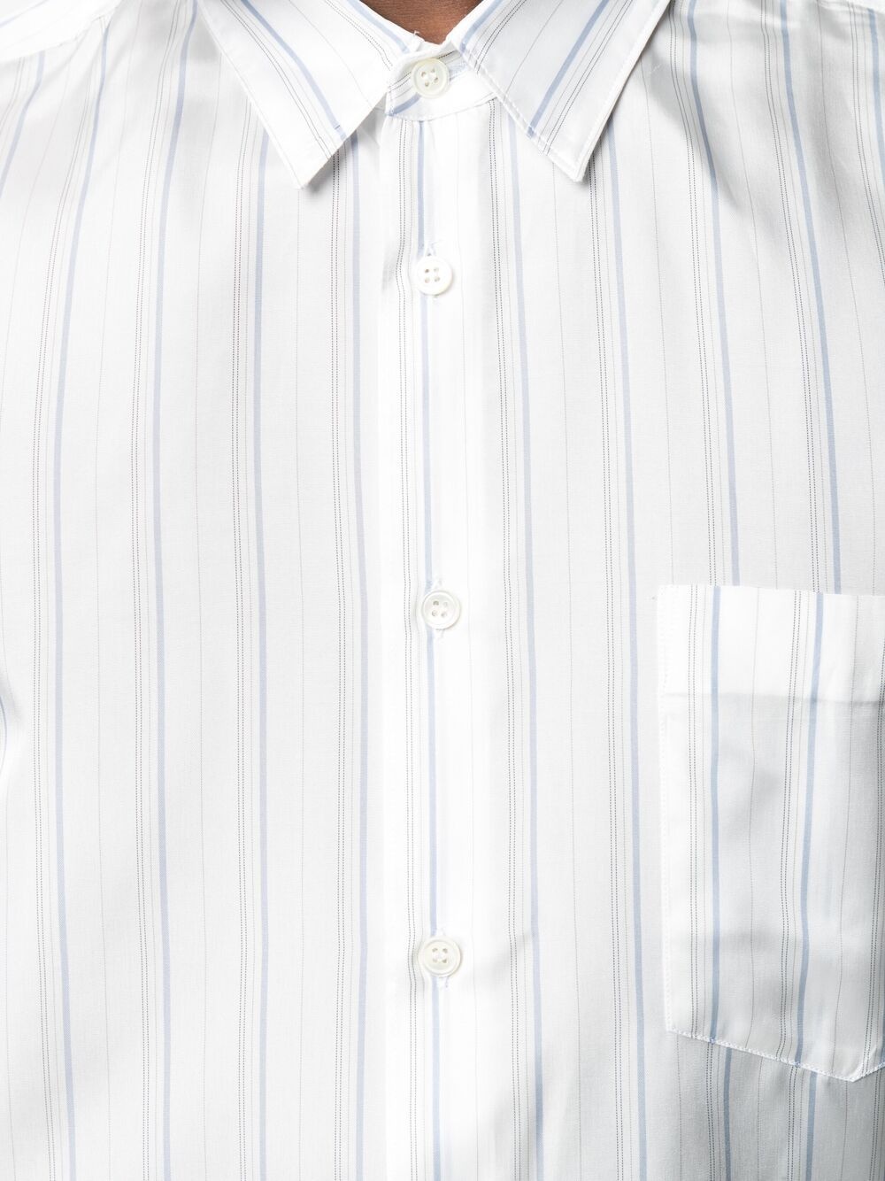vertical stripe-print shirt - 5