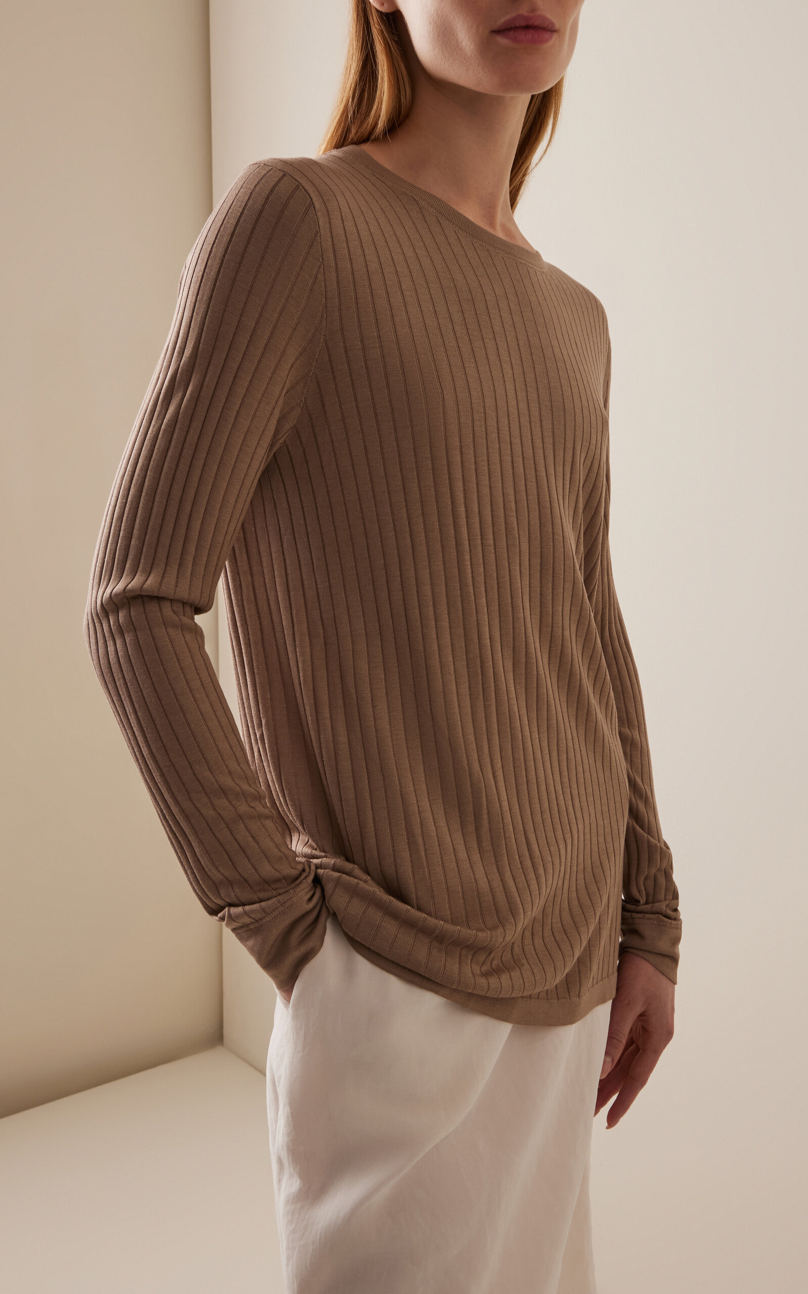 Keya Ribbed-Knit Top white - 2