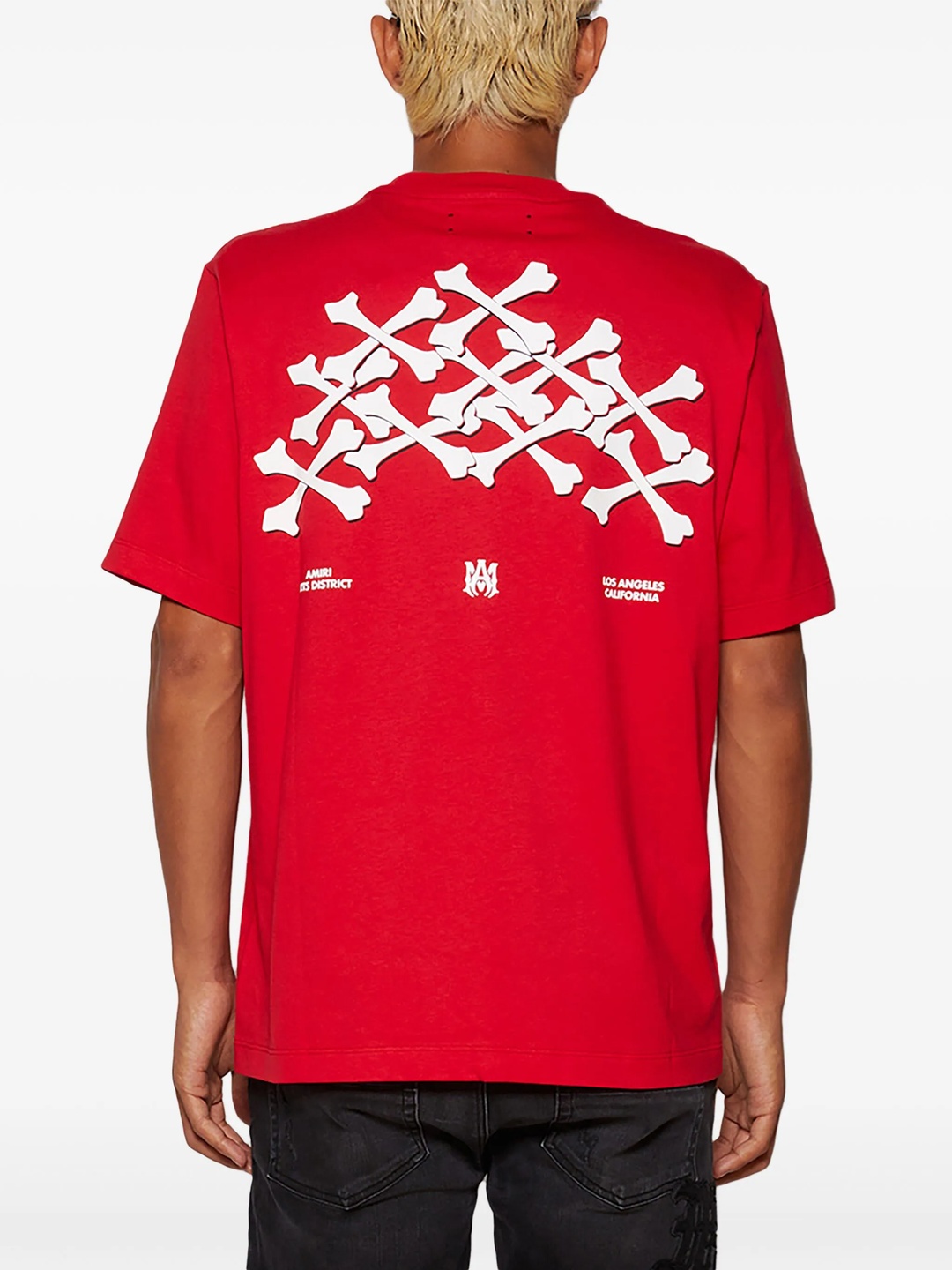 【関税込み】AMIRI レッド Bones Stacked Tシャツ AMIRI Red Bones Stacked T-shirt Amiri