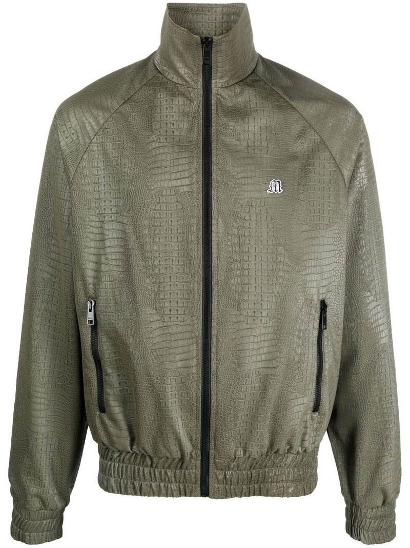 logo-patch bomber jacket 1