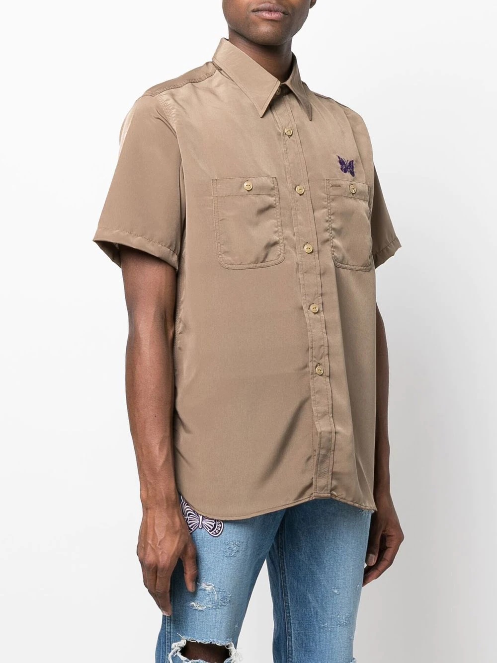 logo-embroidered short-sleeve shirt - 3