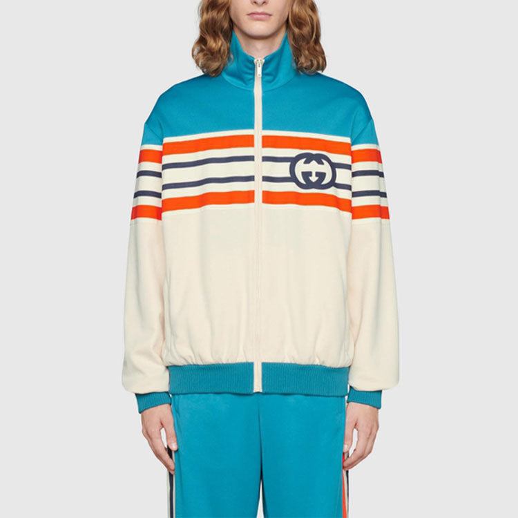 Gucci Interlocking G Stripe Jacket 'Light Blue Ivory' 673299-XJDU1-4628 - 2
