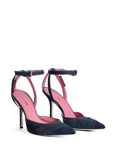 DSQUARED2 100mm pointed-toe denim pumps outlook