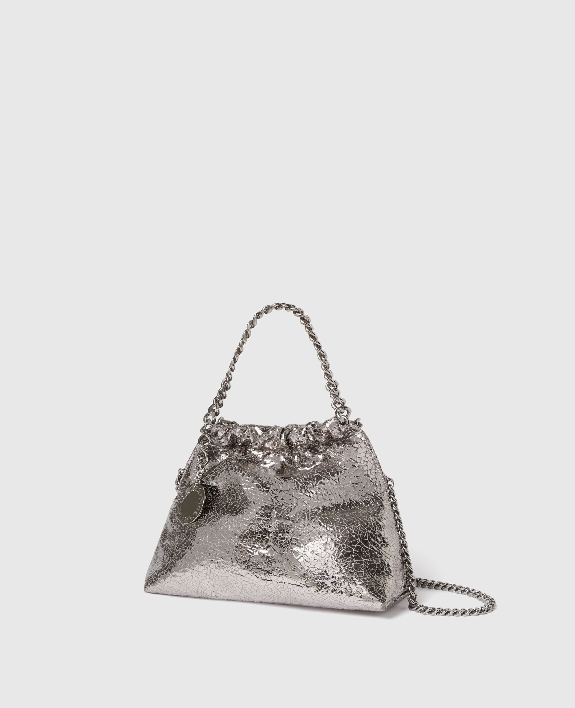 Falabella Cracked Metallic Drawstring Crossbody Bag - 3