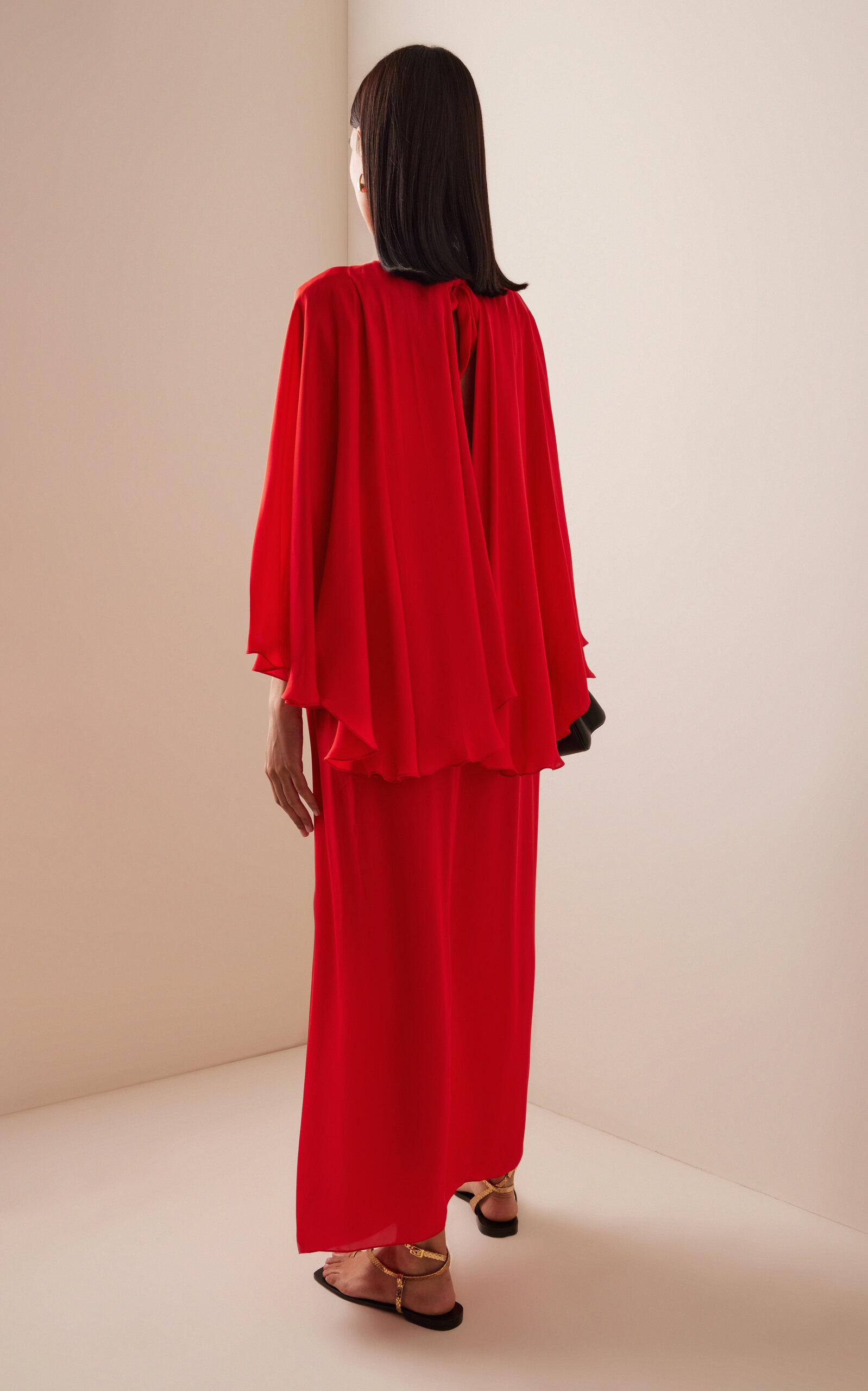 Cape Town Silk Maxi Dress red - 4