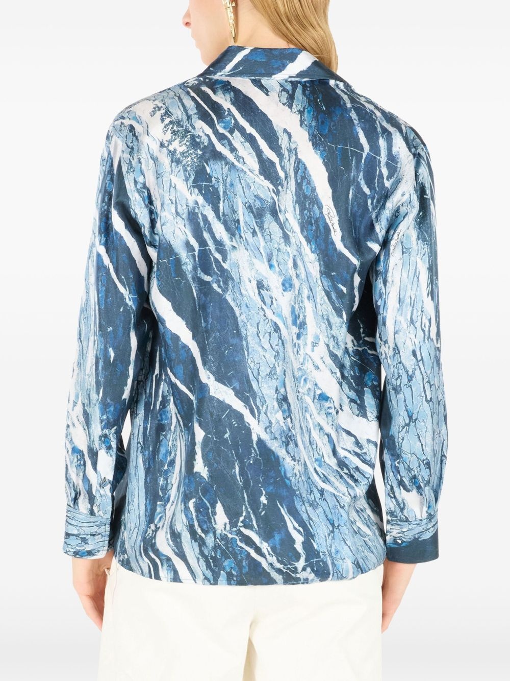 marble-print shirt - 4