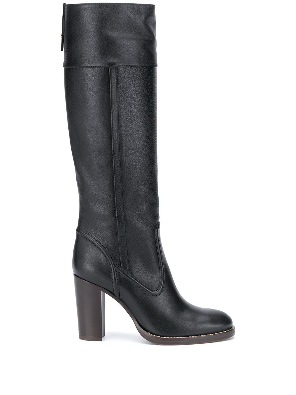 knee-length leather boots - 1