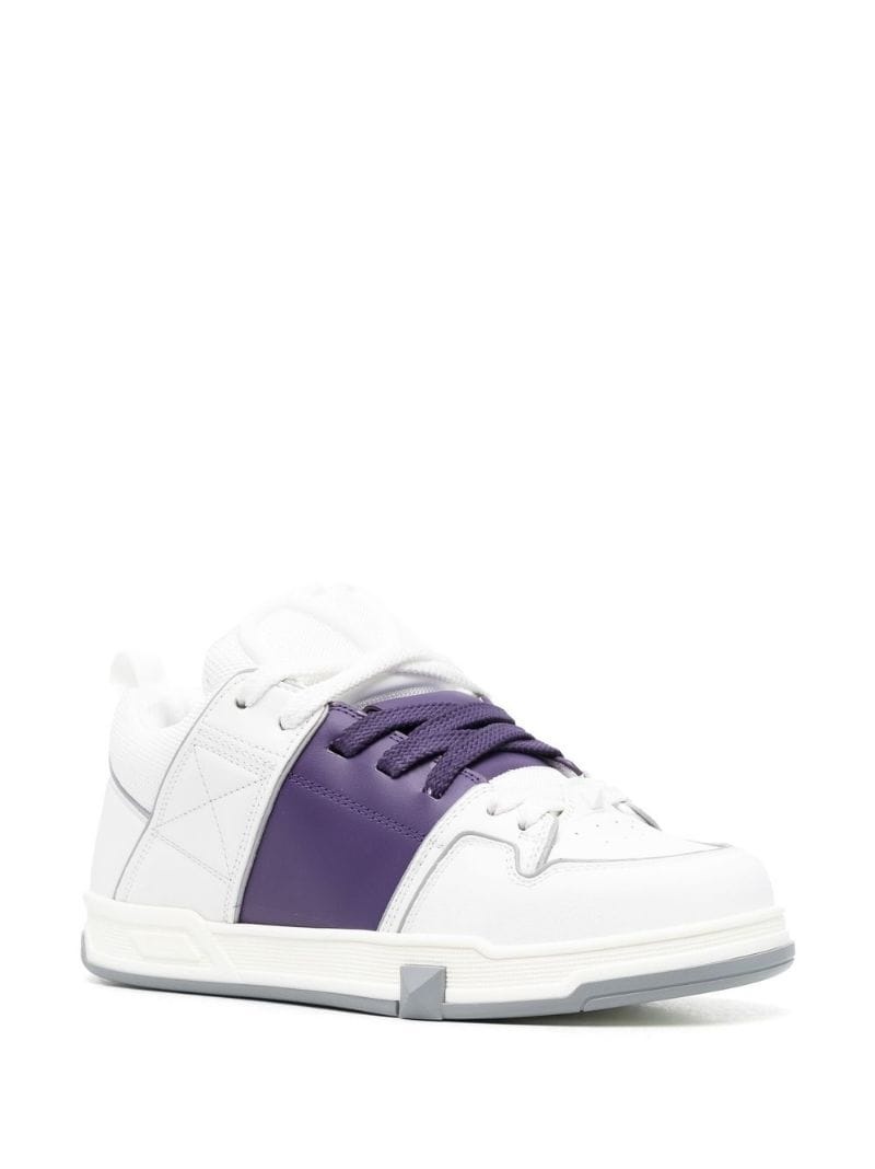 colour-block lace-up sneakers - 2