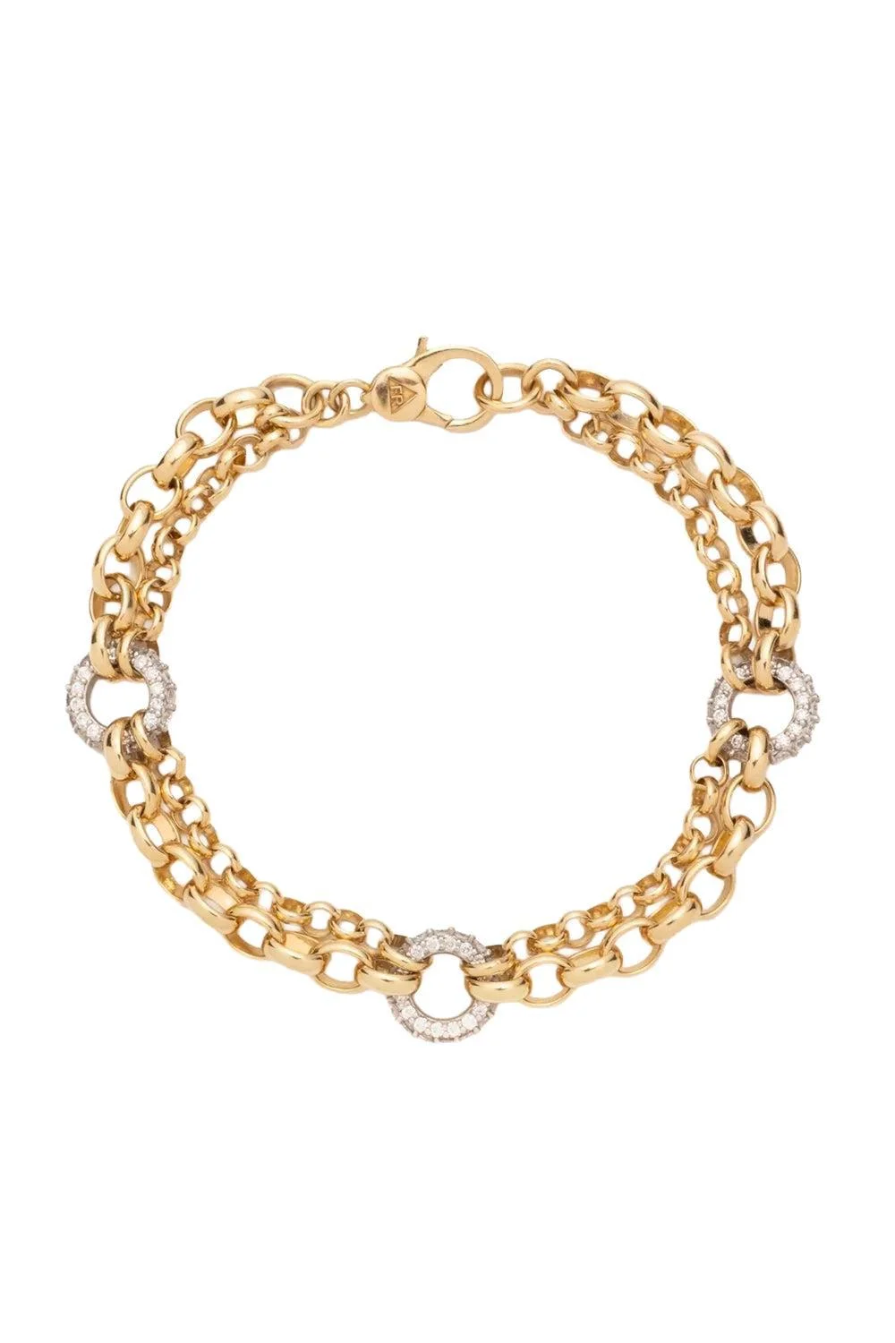 Heavy Mixed Belcher Diamond Bracelet - 1