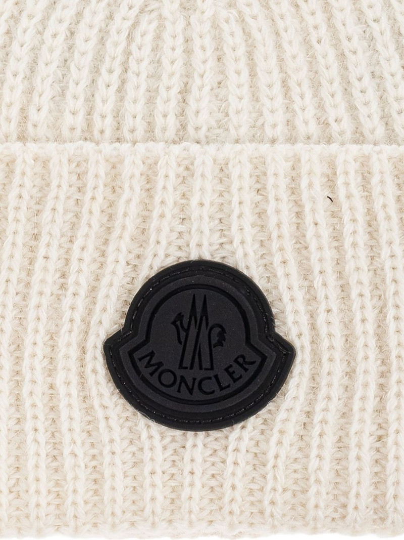 ribbed logo-patch beanie 3