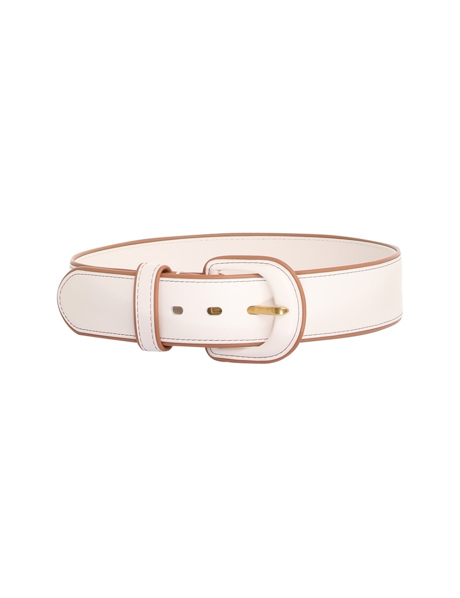 CONTRAST LEATHER WAIST BELT - 1