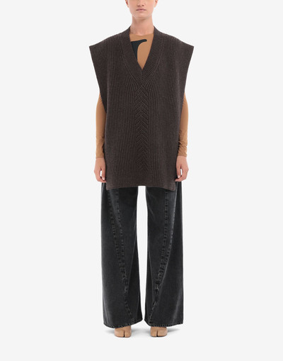 Maison Margiela Cable knit V-neck tabard outlook