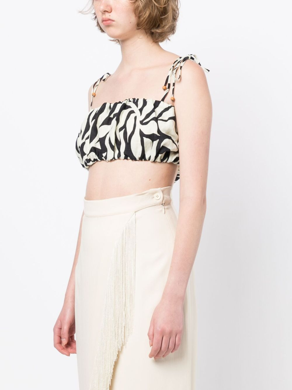 abstract-print crop top - 3