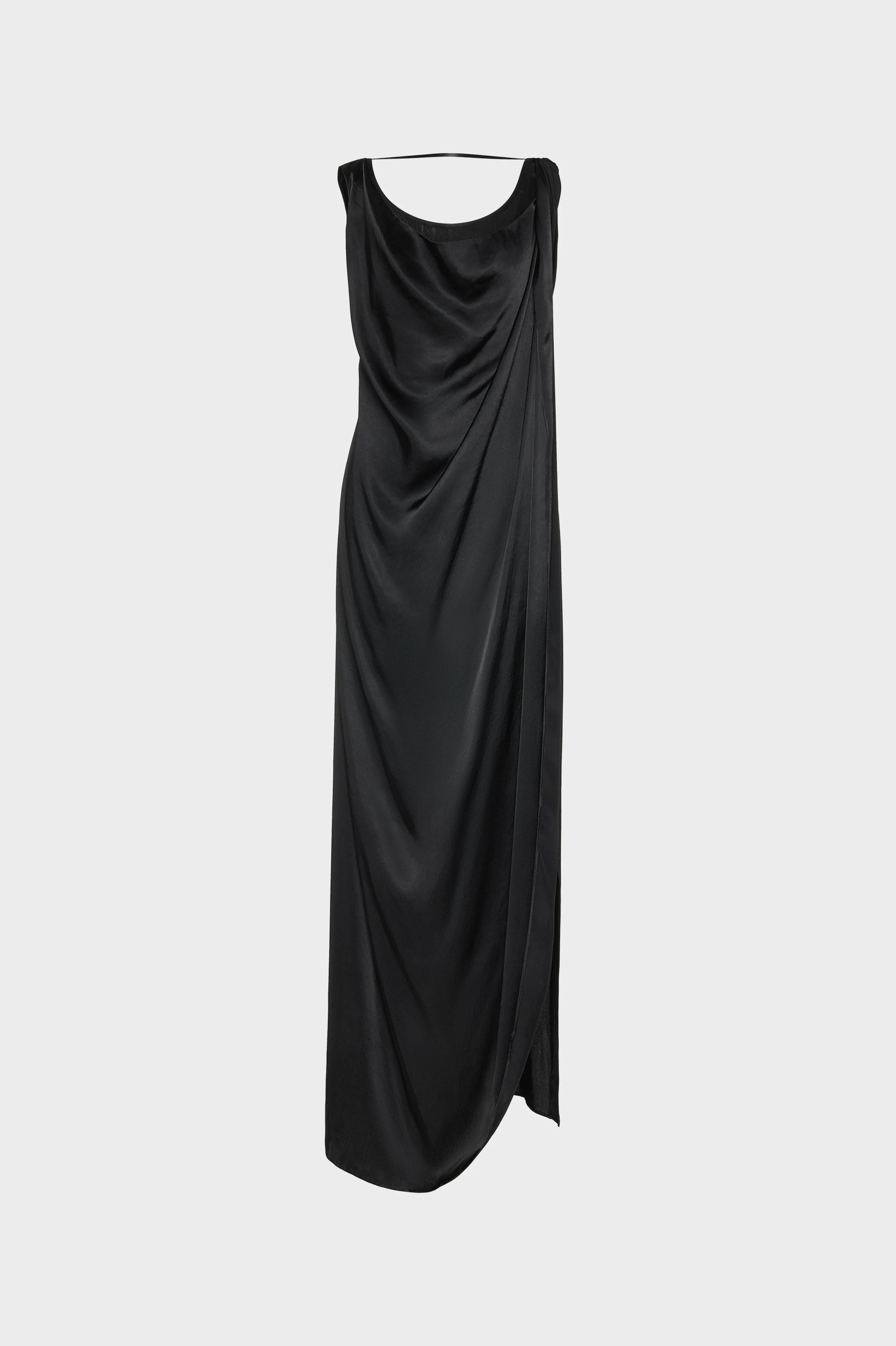 Satin Draped Maxi Dress - 1